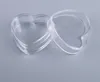 Contenitori per campioni in plastica trasparente a forma di cuore da 4 g Mini barattolo PS con coperchio Contenitore vuoto per imballaggio cosmetico SN1324