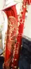 New Baritone Saxophone Unique Red Surface Beautifully Carved Chinese Dragon Pattern With Low A High F Key Can Customize Logo