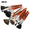 15 pièces pinceaux de maquillage ensemble professionnel Imitation manche en bois fond de teint poudre fard à paupières surbrillance mélange maquillage brosse outils Kit