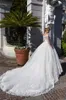 Una linea abiti in pizzo lussano Applique fuori spalla Court Train Abito da sposa Abito da sposa Vestitido de novi Pplique