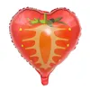 Balão de frutas de 18 polegadas decoração de decoração de decoração de decoração Pitaya / laranja / kiwi / carambola / melancia / morango em forma de balões de folha