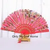 Hot Templing Floral Chinese Silk Dancing Fani Dla Kobiet Składane Ręczne Przenośne Wentylatory Dla Wedding Plastic Wentylator 10 sztuk / partia