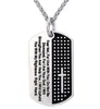 Halsband Bibelkors Män Halsband Militär Dog Tag 316L Rostfritt stål Halsband Män Smycken Religiös Bibelvers Halsband