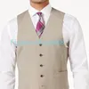 Gilet in tweed beige economici e pregiati in lana a spina di pesce in stile britannico su misura Abito da uomo su misura slim fit Blazer abiti da sposa per uomo