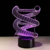 3D DNA LED -nattlampa Touch Base Abstrakt spirallampa Lamp Led Night Light Table Home Decor Acrylic Light Fixtures R213270103