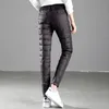 LXUNYI pantalons d'hiver femmes 2018 avec velours épais chaud vers le bas pantalon femme décontracté taille haute mince grande taille femmes crayon pantalon