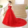 Belle Vintage dentelle rouge robes de mariée 2021 Long Train grande taille vestidos de noiva robe de mariage robe de mariée robe de bal