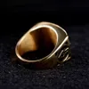 Grandi anelli vintage in acciaio inossidabile nero per uomo massone libero massoneria punk color oro anello maschile in titanio gioielli massonici