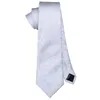 Zuiver wit paisley patroon stropdas set zakdoek en manchetten mode geheel N50273435094