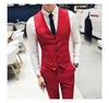 Slim Fit Rouge 3 Pièces Costume Hommes De Mariage Tuxedos Marié Garçons D'honneur Costumes Hommes Business Party Prom Blazer (Veste + Pantalon + Cravate + Gilet) 1254