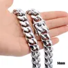 8mm 10mm 12mm 14mm 316L Stainless Steel Jewelry High Polish Miami Cuban Chain Necklace Men Punk Curb ChainDragon-Beard Clasp 24&qu208j