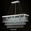 Luxury Led Crystal Chandelier Lighting Rektangulära Kristaller Regn Drop Pendant Light Fixture För Vardagsrum Sovrum