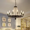 American Iron Crystal Chandeliers K9 Crystals Pendant Lighting Fixture black 8/10/12 heads for Living Room Bedroom Restaurant Porch