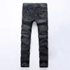 designer brand men's Jeans manual paste crystal golden wings black robin jeans mens fashion crime zipper pants2541