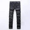 Designer Brand Men's Jeans Manual Paste Crystal Golden Wings Black Robin Jeans Herr Fashion Crime Zipper Pants2380