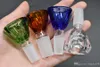 Thick Glass tobacco Bowls Diamond Shape Glass Bong smoking Bowls 14mm 18mm male Joint G Heady Colored bowl for Water Pipes Oil Rigs