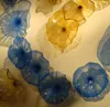 100% Other Indoor Lighting Hand Blown Murano Glass Art Hanging Plates Wall Dale Chihuly Style Borosilicate Blue Flower