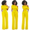 Jumpsuit feminino sexy macacão de verão meia manga deve macacões macacões sólidos bodycon elegante bodysuit larga legging calças