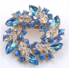 1 pièces Bling Bling cristal strass doré chinois Redbud fleur broche broches bijoux femmes broches pour Scarf339s