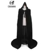 Velvet Hooded Cloak Gothic Vampire Wicca Robe Mediéval Larp Cap Unisexe Adulte