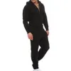Jesień Zima Mężczyźni Dres 2 Sztuka Zestaw Topy Spodnie Bluza Płaszcz Spodnie Outerwear Casual Sweatshirt Garnitur XRQ88
