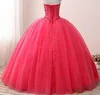 2020 haute qualité vin rouge robe De bal Quinceanera robes perlées cristal formelle robe De soirée robes De 15 Anos QC1276