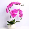 Riktiga beröring blommor falska blommor heminredning vardagsrum dekorationer pu materialsilk orkidé fjäril bord mittpieces bröllop de4167244