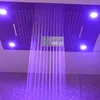 Lüks Banyo Duş Sistemi 6 Fonksiyonlar LED Duş Musluklar Seti Yağmur, sis, Termostatik Yüksek Akış ayrıştırma vanasının şelale