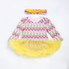 2018 Giorno di Pasqua Baby Dress Cute Baby Girl Tutu Dresses + Fascia Tutu di pizzo infantile Set Conjuntos Menina Cotton Toddler Clothes 2Pcs