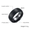 Vnox smycken 8mm volframkarbid bröllop band ring för män svart färg storlek 7-12 s18101607