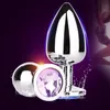 1pcs Stainless Steel Metal Anal Plug Booty Beads Stainless Steel+Crystal Jewelry Sex Toys Adult Products Butt Plug For Women Man