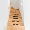 Avtagbar 60 * 42 cm Engelska Motto Stair Dekaler Väggklistermärke Vinylkonst Hem Landskapsarkitektur dekoration / Vattentät