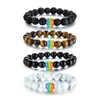 Hommes femmes énergie arc-en-ciel Gay Bracelet méditation santé Agate arc-en-ciel bracelet à breloques