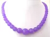 Linda! 6-14mm Roxo Jade Beads Colar 18 "B01