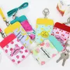 fashion new ID bank card case hanging strap cute cartoon printing pu leather bank id card holder 6 models 2 holders