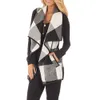 Women Lapel Plaid Cardigan Pocket Vest Coat Irregular Check Sleeveless Jacket Open Front Blouse Outwear Waistcoat 8 Colors AAA116