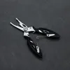 D-716 Small Size Multi Function Stainless Steel Fishing Pliers Curved Nose Scissors Braid Cutters Hook Removers Fishing Line Cutters