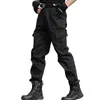 black combat work trousers