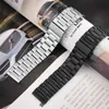 Universal Full Solid stainless steel Bands Couple Watch Band Strap Suitable for men and women buckle snaps high quality