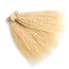 Brasilianisches 613 verworrenes gelocktes Menschenhaar 3 Bündel-blondes Haar, das doppelten Einschlagfaden nicht Remy 100% Menschenhaar-Erweiterungen spinnt Freies Verschiffen