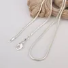 100pcs Wholesale Cheap 925 Silver Plated 2MM Snake Chain Necklace 16 18 20 22 24inches Mixed Size Fashion Jewelry For Women And Men