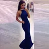 New Fashion longo Banquet elegante Banquet Prom Vestidos Halter Fishtail Longo Partido Evening Dresses Mermaid Prom Vestidos HY1536