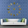 Modern DIY Large Wall Clock 3D Mirror Surface Sticker Home Decor Art Giant Wall Clock Watch With Roman Numerals Big