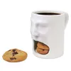 1 pièce visage en céramique Dunk tasse avec porte-biscuit poche café et biscuit tasse tasse à café thé lait tasse fête cadeau créatif