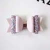 New Baby Hair Clips 30PCS Lovely Girls Glitter Bow Hair Big Taille 10.5cm PU cuir mignon Hairpin Hairpin Prince-Barrettes gros
