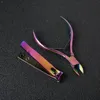 Moda Colorful Rainbow chiodo dell'acciaio inossidabile cuticola Scissor pinza della cuticola del tagliatore morte della pelle Remover Manicure Tools