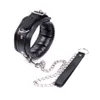 Läderkrafter BDSM Chastity Neck Collar, Fetish Choker Bondage Restraint Erotiska hållningskrage, Sexleksaker för par Y18100802