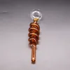 7 Color Multi-colors Curved Glass Oil Burners Water Smoking Pipes 9cm length 1.5cm Diameter ball Balancer