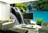 Personalizzato Foto Wallpaper Scenic cascata scenario TV Sfondo camera da letto Photo Wall Paper 3D parete murale Carta Pittura