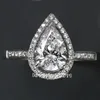 Choucong Pear Cut Shape 5A Zirkoon CZ 925 Sterling Silver Engagement Trouwring SZ 5-11 Gratis verzending Gift S18101607